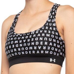 Under Armour Medium Impact Printed Crisscross Sports Bra Black Size Large